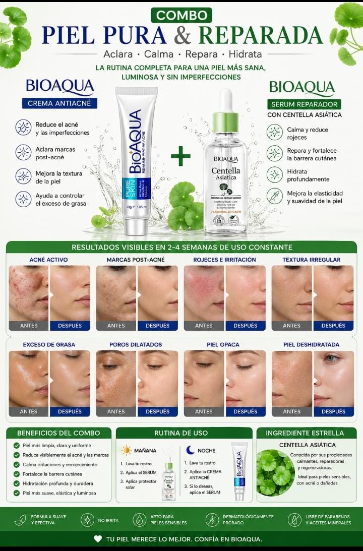 Kit facial anti acné reparador