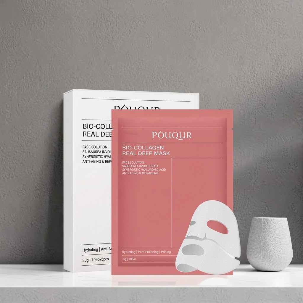 POUQUR Bio-Collagen Real Deep Mask | Caja de 4 mascarillas